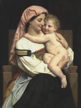 威廉 阿道夫 佈格羅 Femme de Cervara et Son Enfant, Woman of Cervara and Her Child